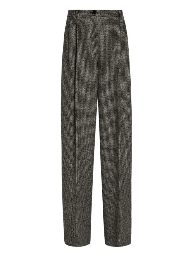 Dolce & Gabbana Dolce & Gabbana pleated houndstooth trousers - Blackの商品画像