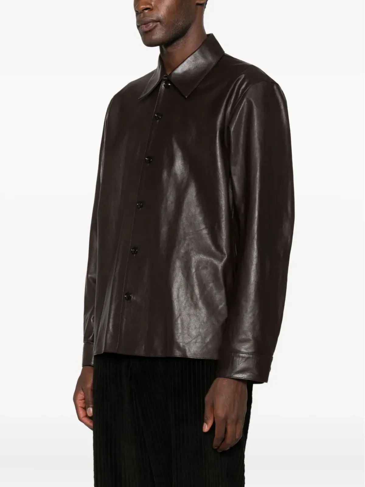 OUR LEGACY レザーオーバーシャツ - 画像3