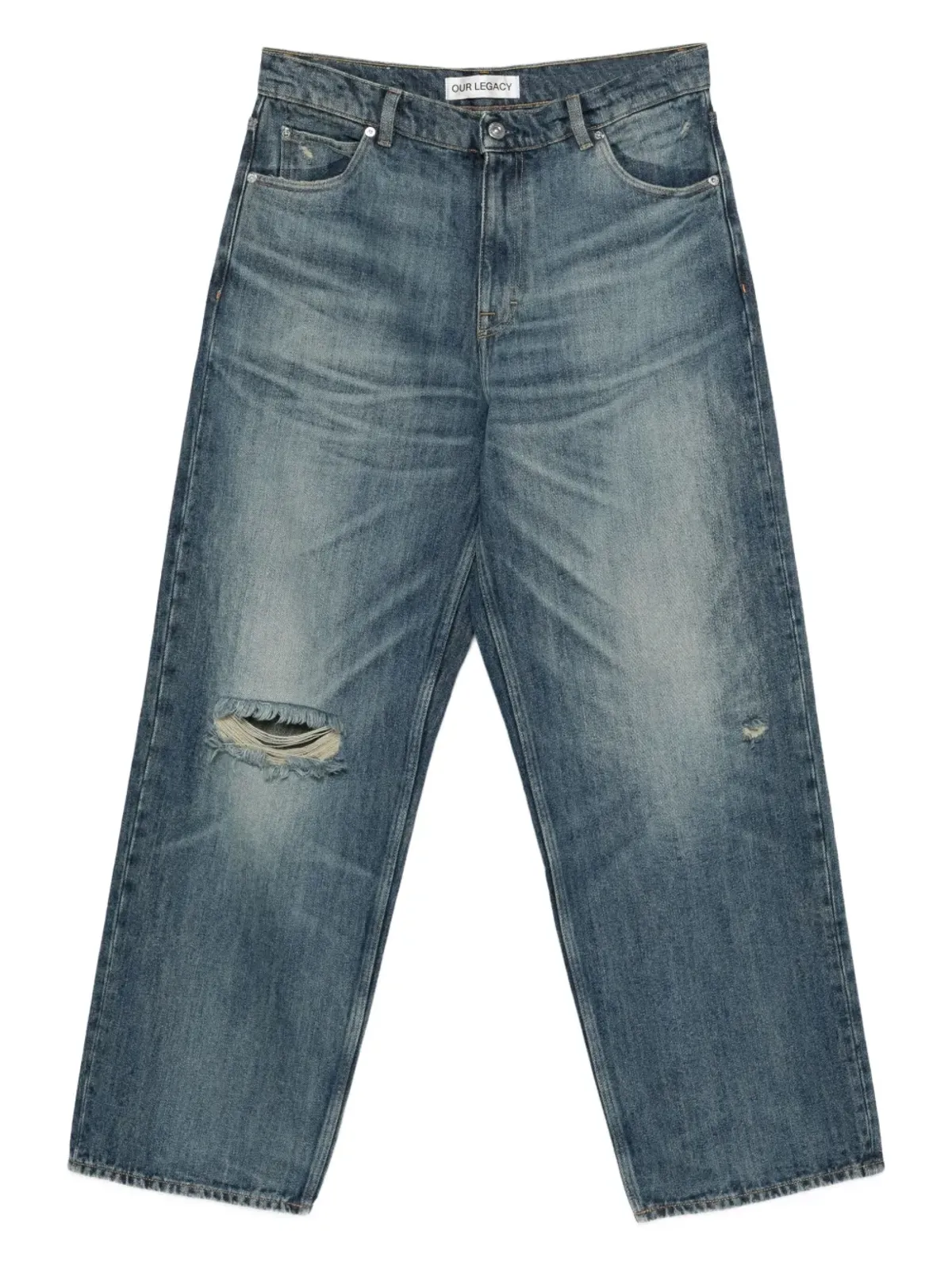OUR LEGACY ヴァストカット distressed ジーンズ ブルー - 画像1