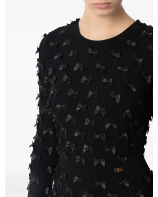 Elisabetta Franchi リボンディテールのミニドレス - ブラック - サムネイル4