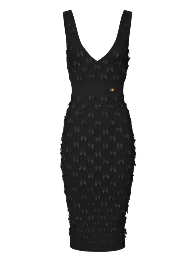 Elisabetta Franchi Elisabetta Franchi リボンディテールのミディドレス - ブラックの商品画像