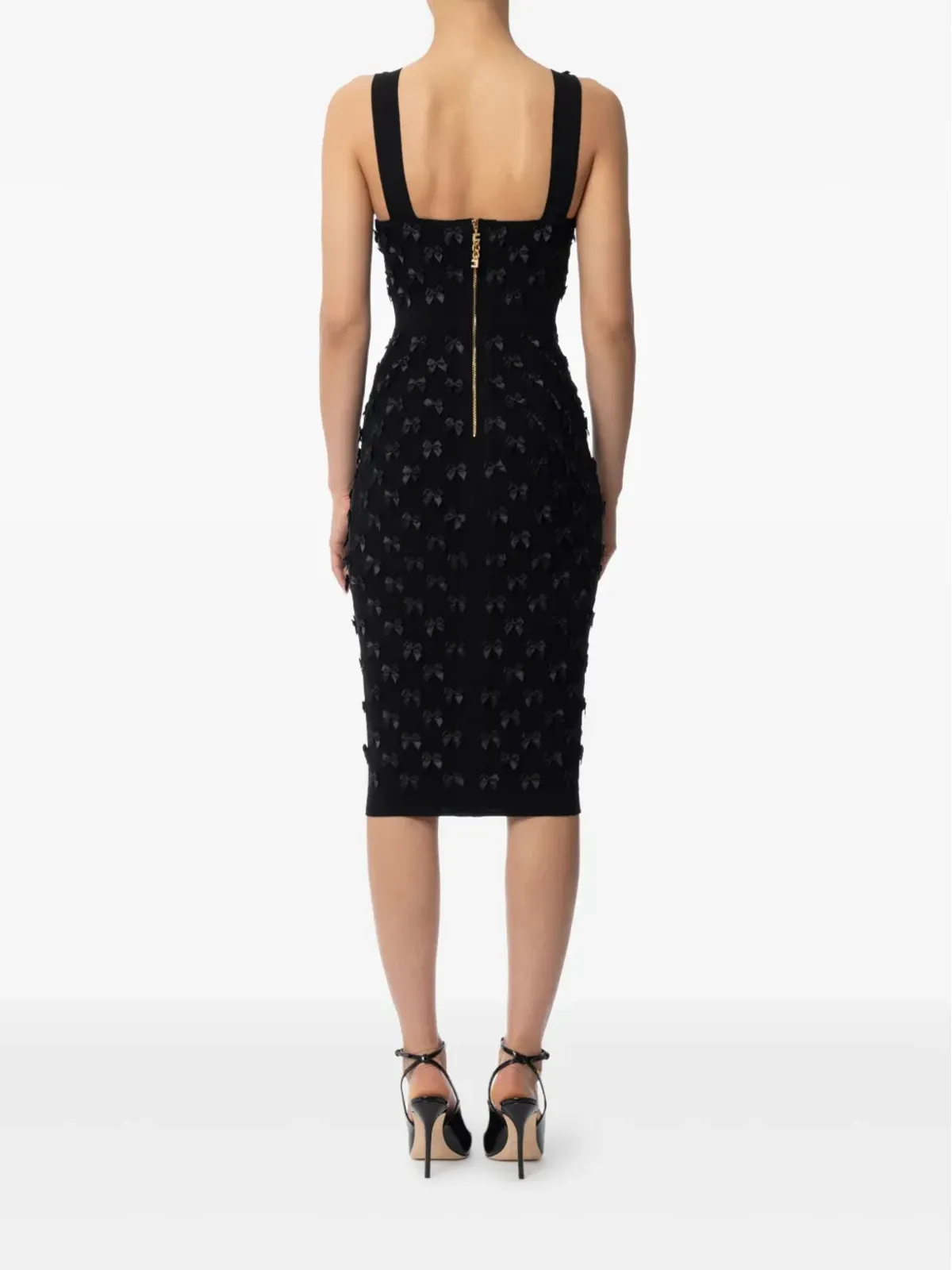Elisabetta Franchi リボンディテールのミディドレス - ブラック - 画像3