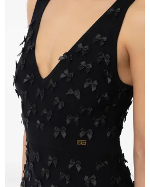 Elisabetta Franchi リボンディテールのミディドレス - ブラック - サムネイル4