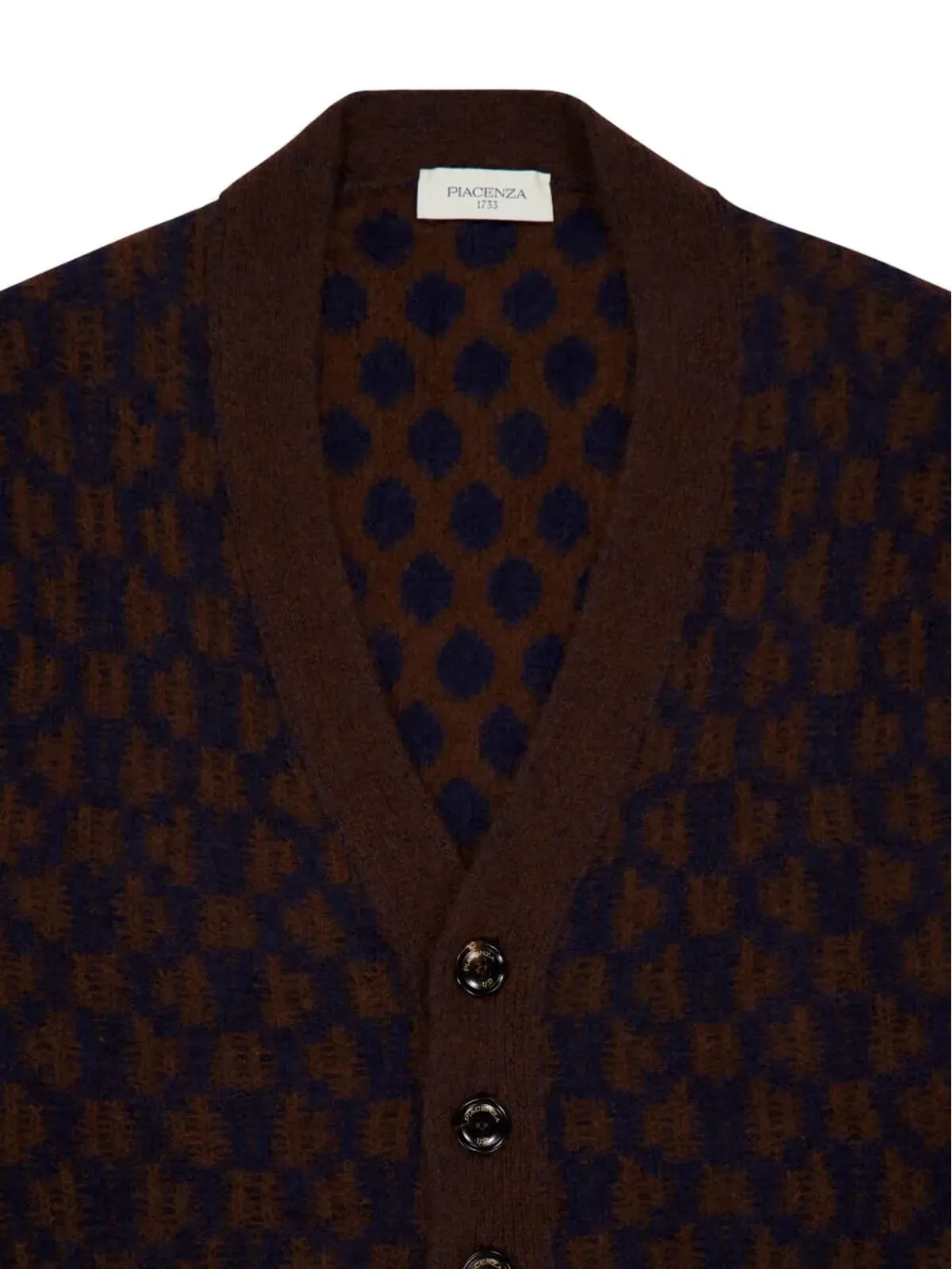 Piacenza Cashmere ボタンアップVネック カシミヤカーディガン - 画像3