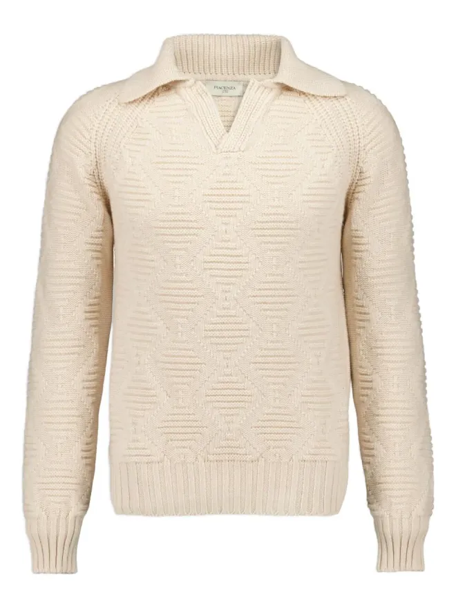 Piacenza Cashmere Piacenza Cashmere Vネック ケーブルニット ポロシャツの商品画像