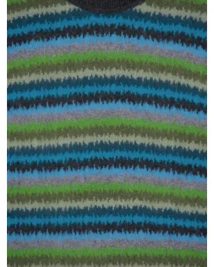 Piacenza Cashmere ストライプ柄カシミヤセーター（ブルー） - サムネイル3