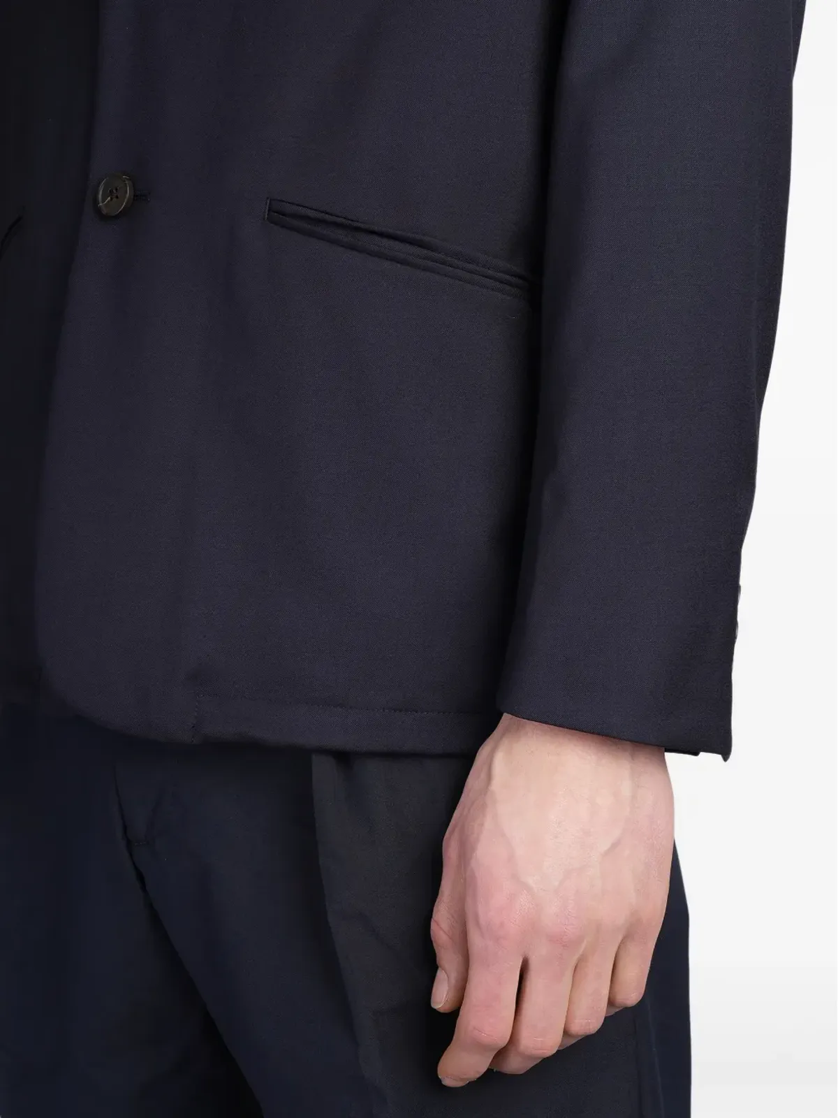 Emporio Armani バージンウール ブレザー ブルー - 画像5