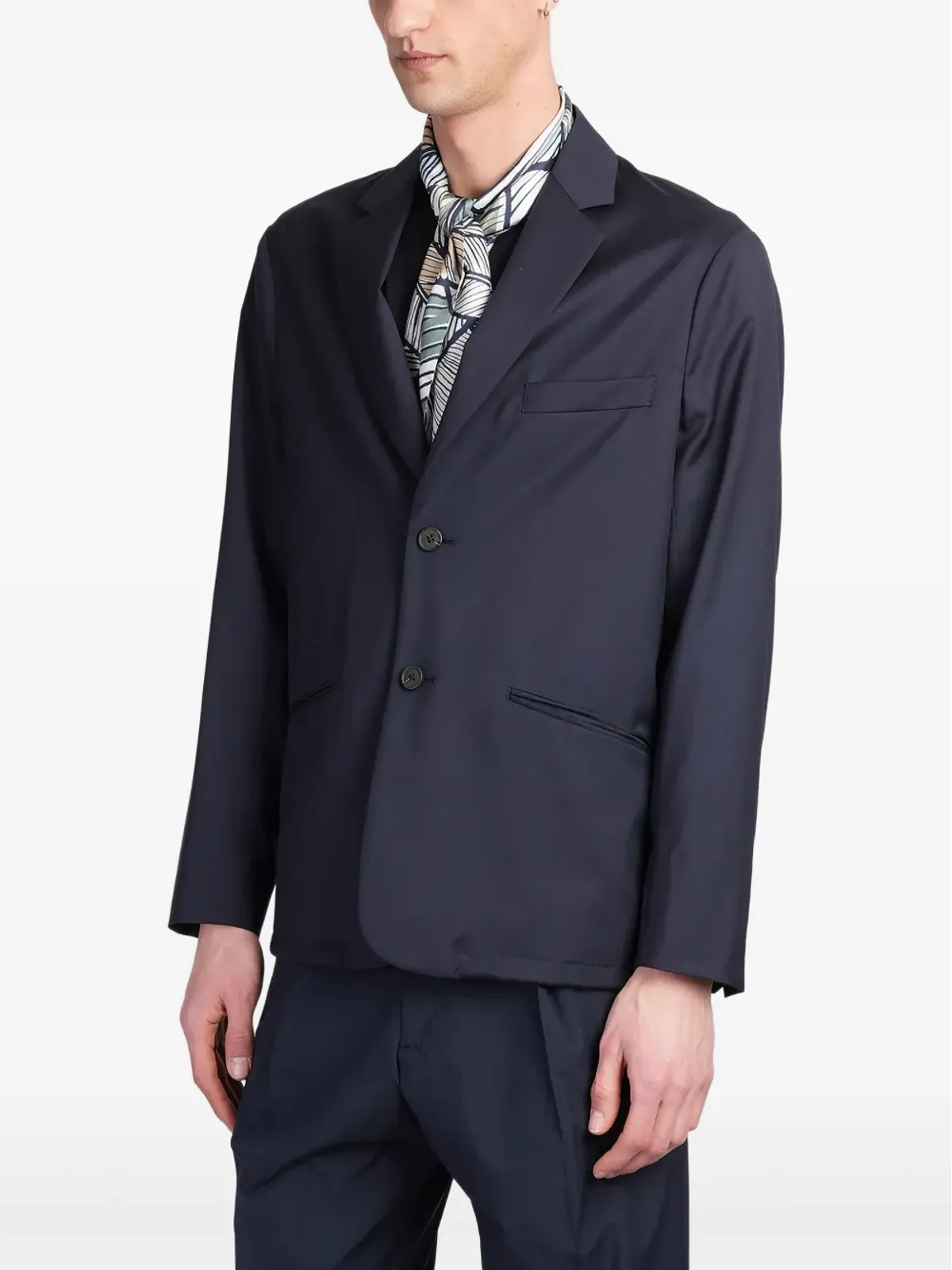 Emporio Armani バージンウール ブレザー ブルー - 画像3