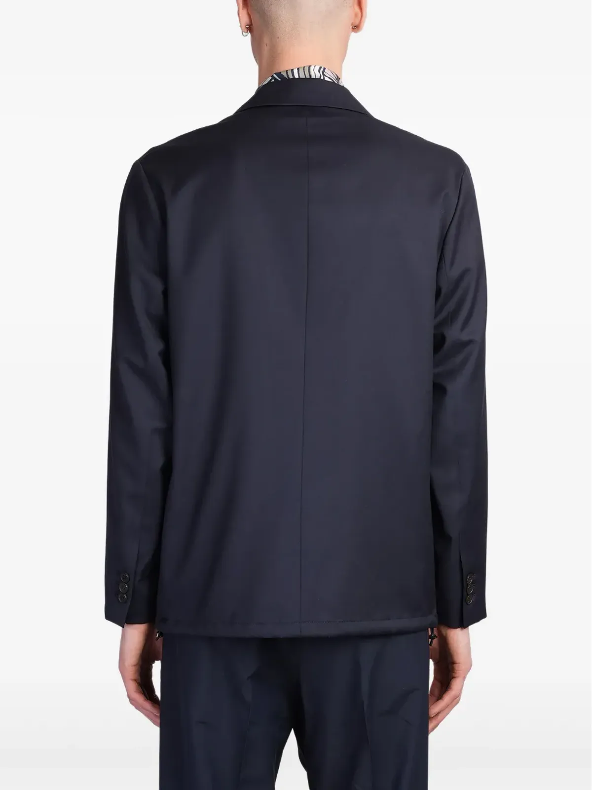 Emporio Armani バージンウール ブレザー ブルー - 画像4