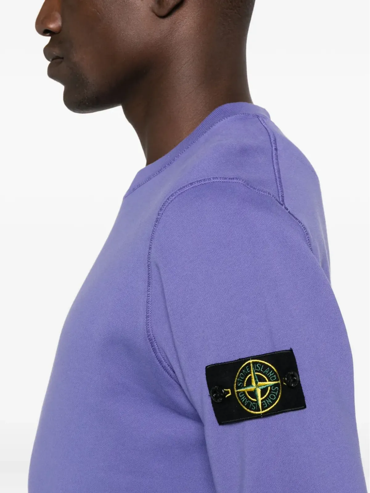 Stone Island バッジ付き コットン スウェットシャツ - パープル - 画像5