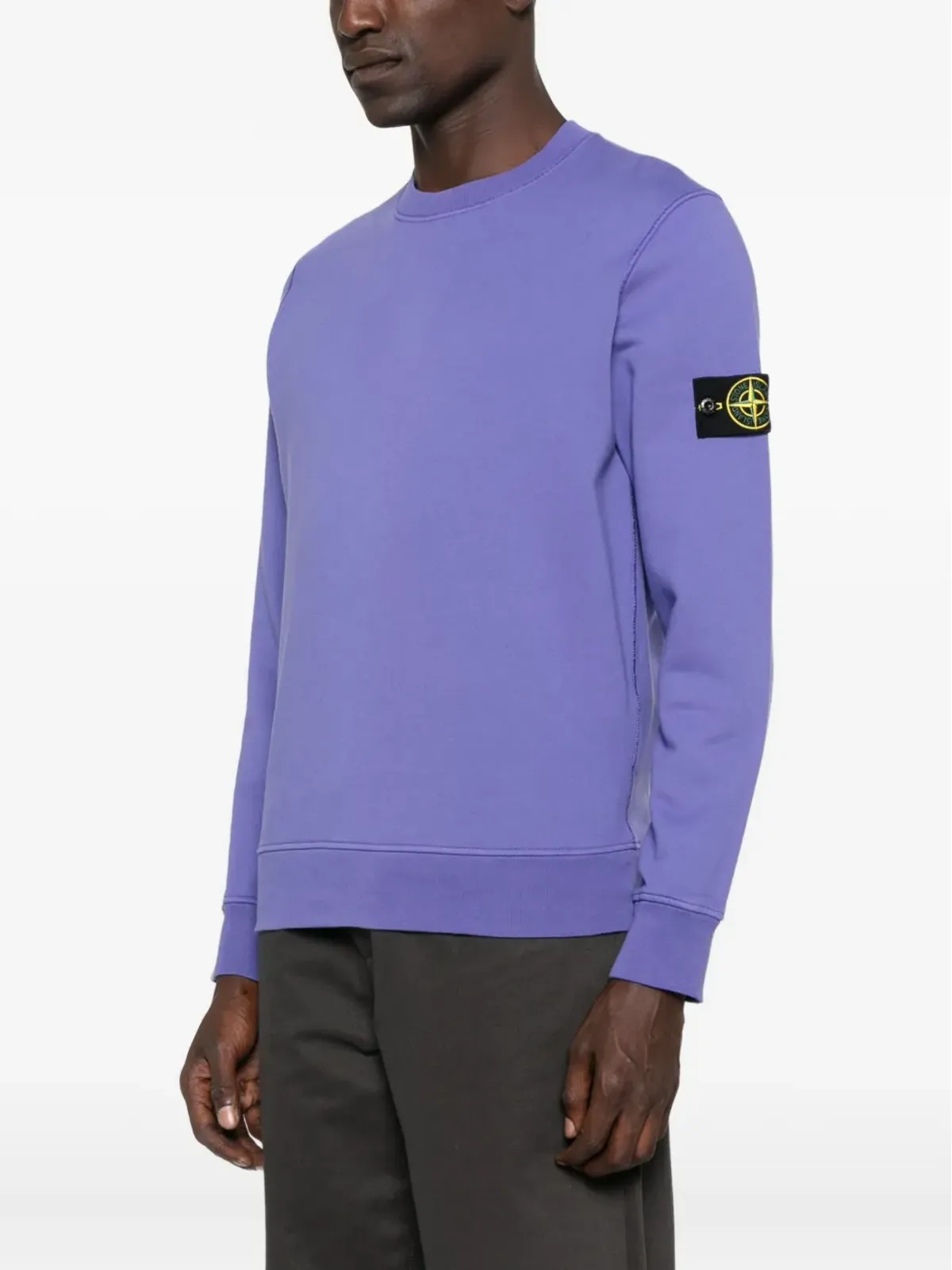 Stone Island バッジ付き コットン スウェットシャツ - パープル - 画像3