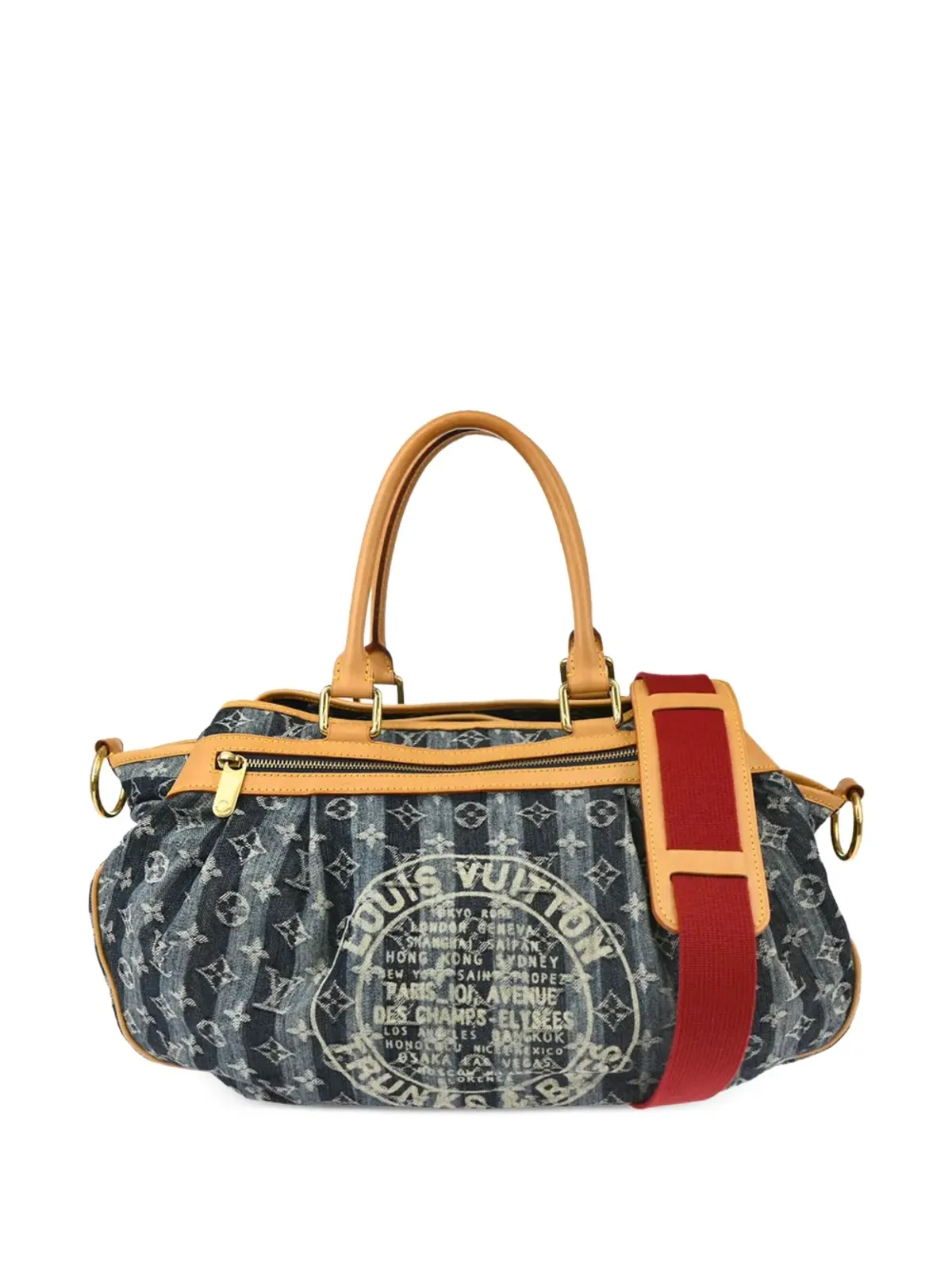Louis Vuitton ビンテージ 2006 Monogram Denim Cabas Raye トートバッグ - ブルー - 画像1