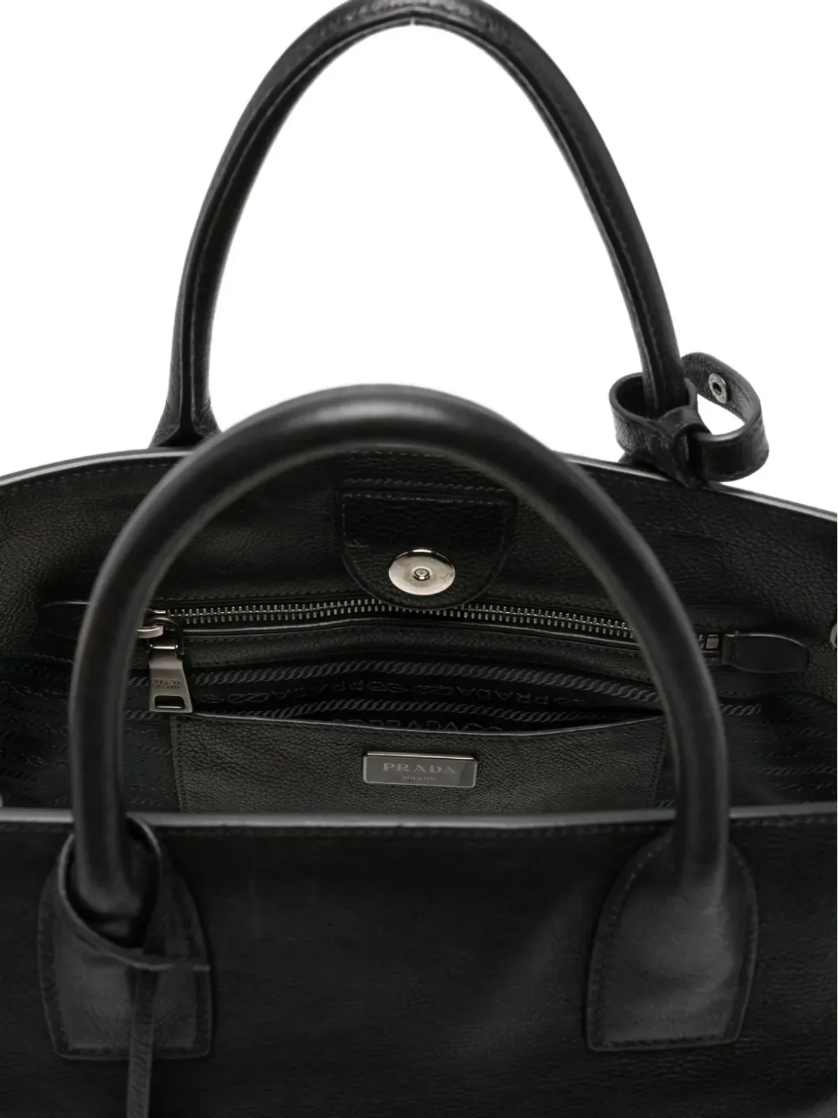 Prada ビンテージ 2010年代 レザー トップハンドルバッグ ブラック - 画像4