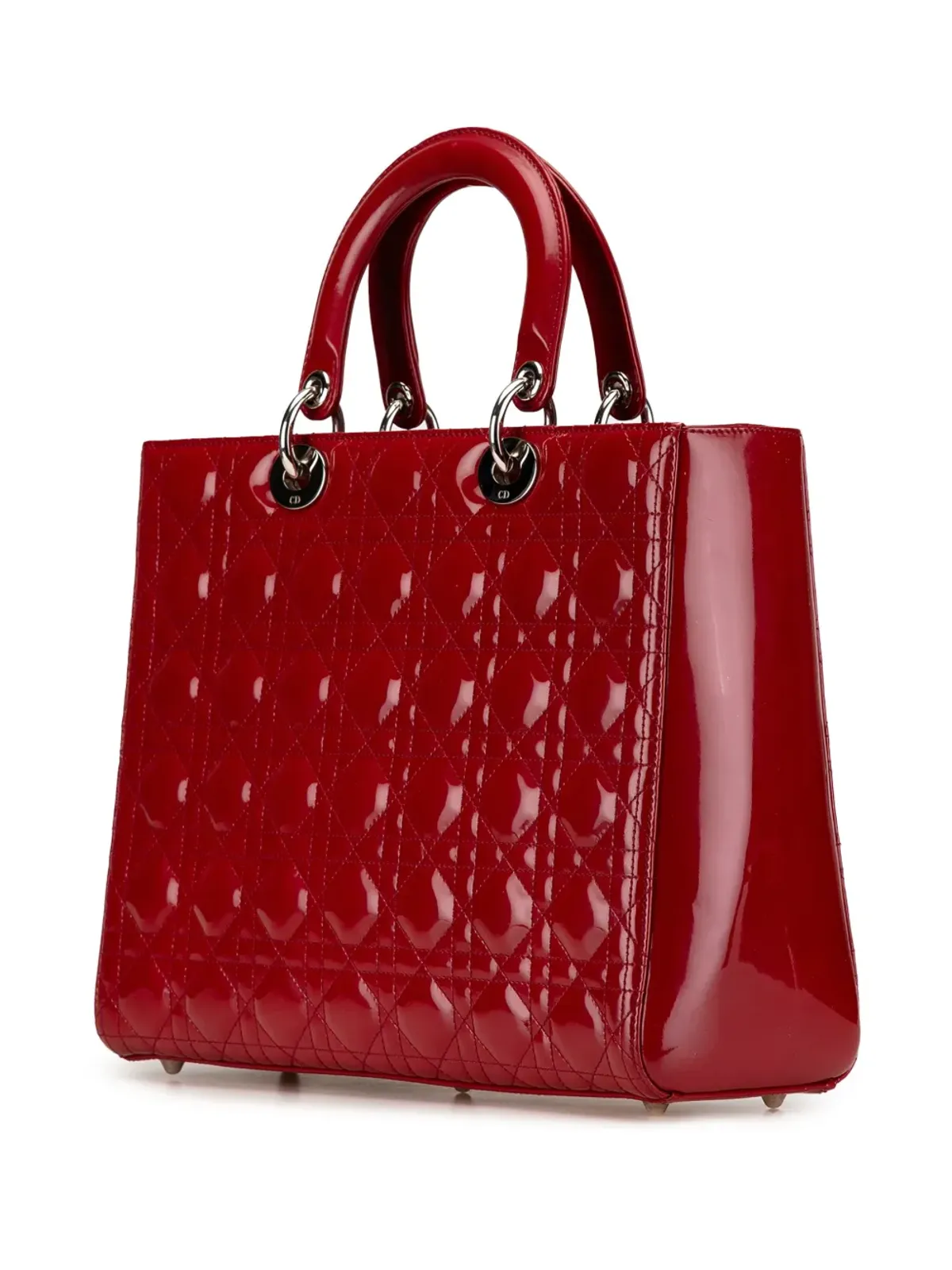 Christian Dior ビンテージ 2012年 大型 パテント カナージュ レディ サッチェル - 画像2