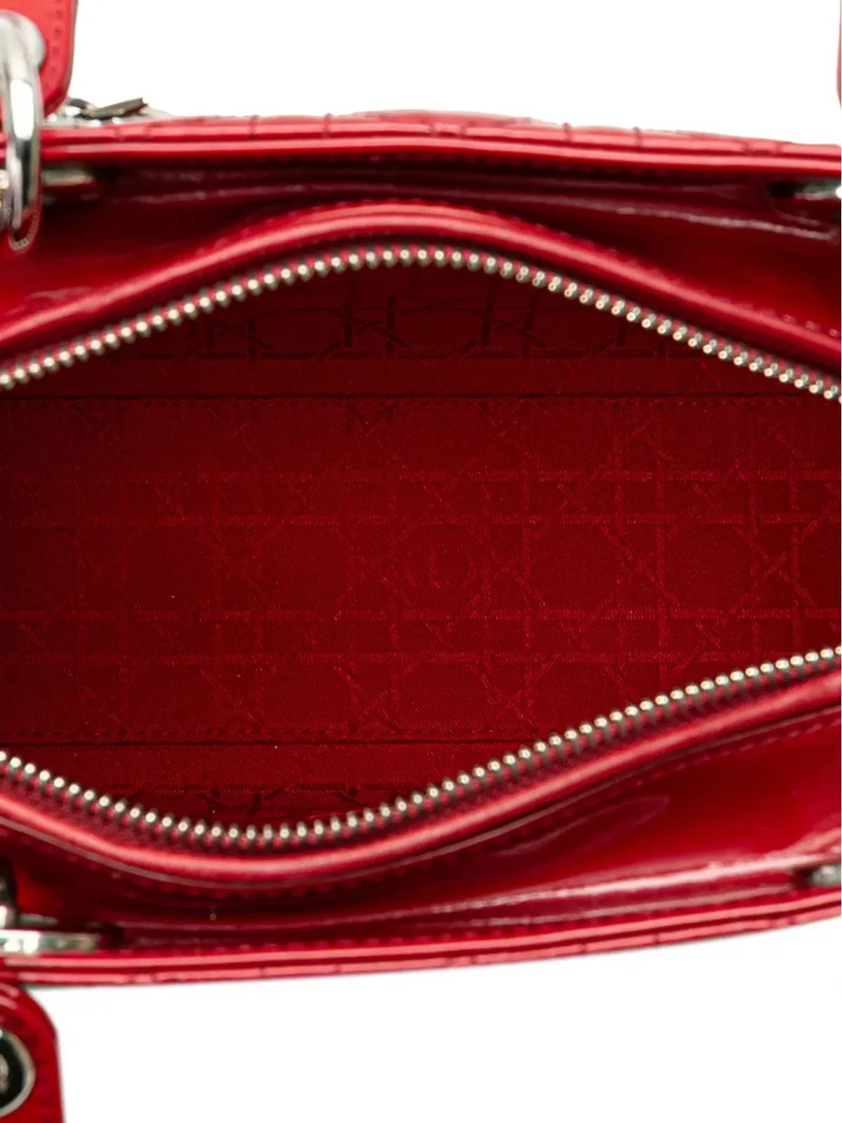 Christian Dior ビンテージ 2012年 大型 パテント カナージュ レディ サッチェル - 画像4