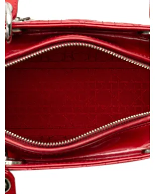 Christian Dior ビンテージ 2012年 大型 パテント カナージュ レディ サッチェル - サムネイル4