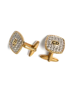 Christian Dior ビンテージ ロゴ刻印 カフリンクス セット - ゴールド - サムネイル2