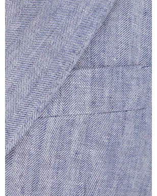COLAMARINO 刺繍入りリネンブレザー ブルー - サムネイル3