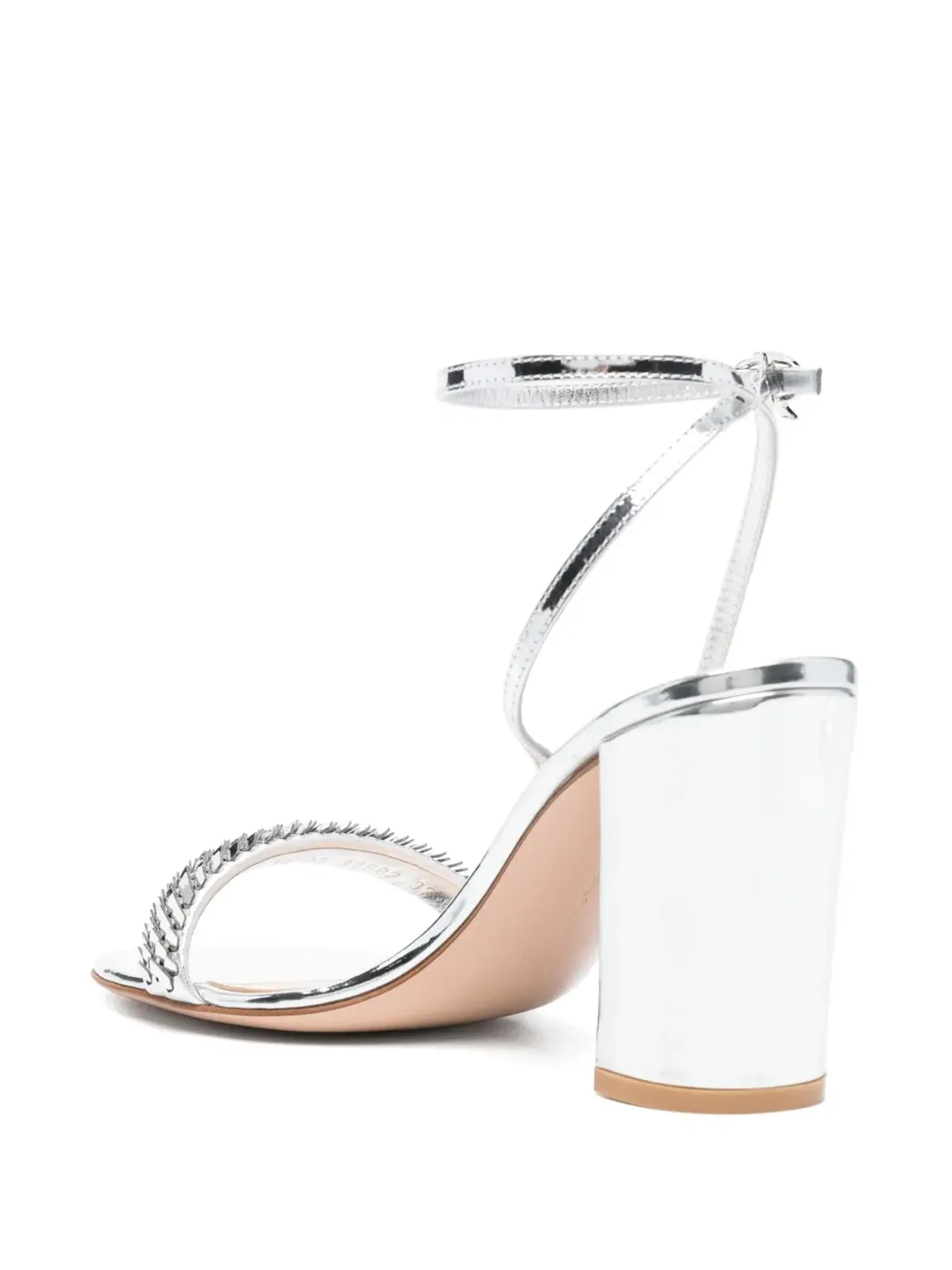 Gianvito Rossi レザー ヒール付きサンダル - シルバー - 画像3