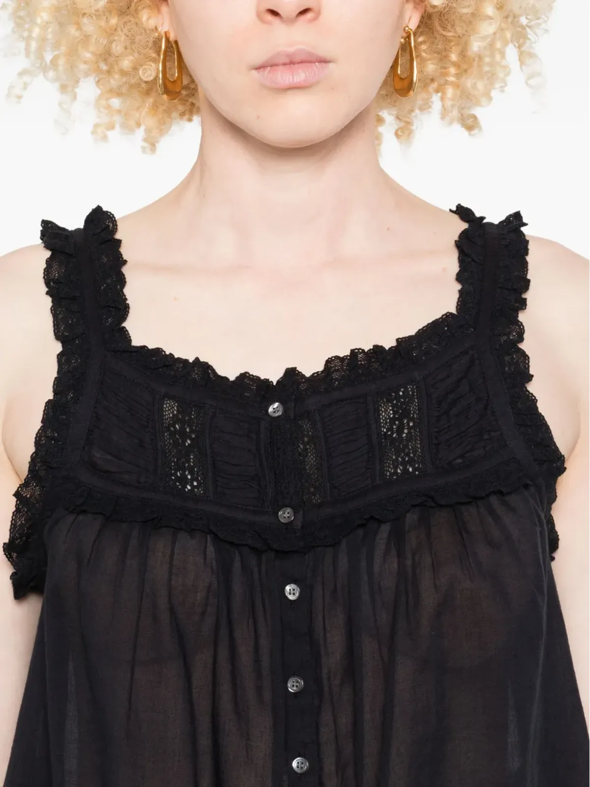 DÔEN Fidella cropped blouse - ブラック - 画像5