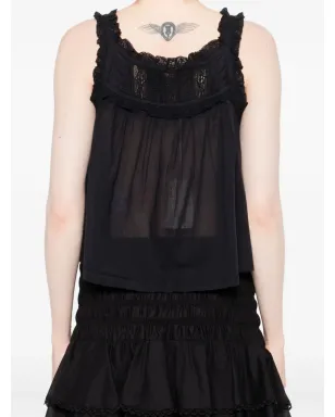 DÔEN Fidella cropped blouse - ブラック - サムネイル4