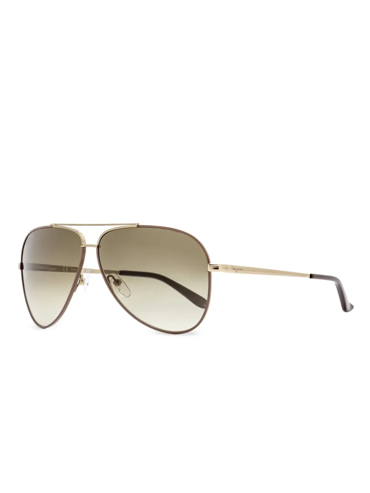 Ferragamo Eyewear ダブルブリッジ サングラス - ブラウン - 画像1