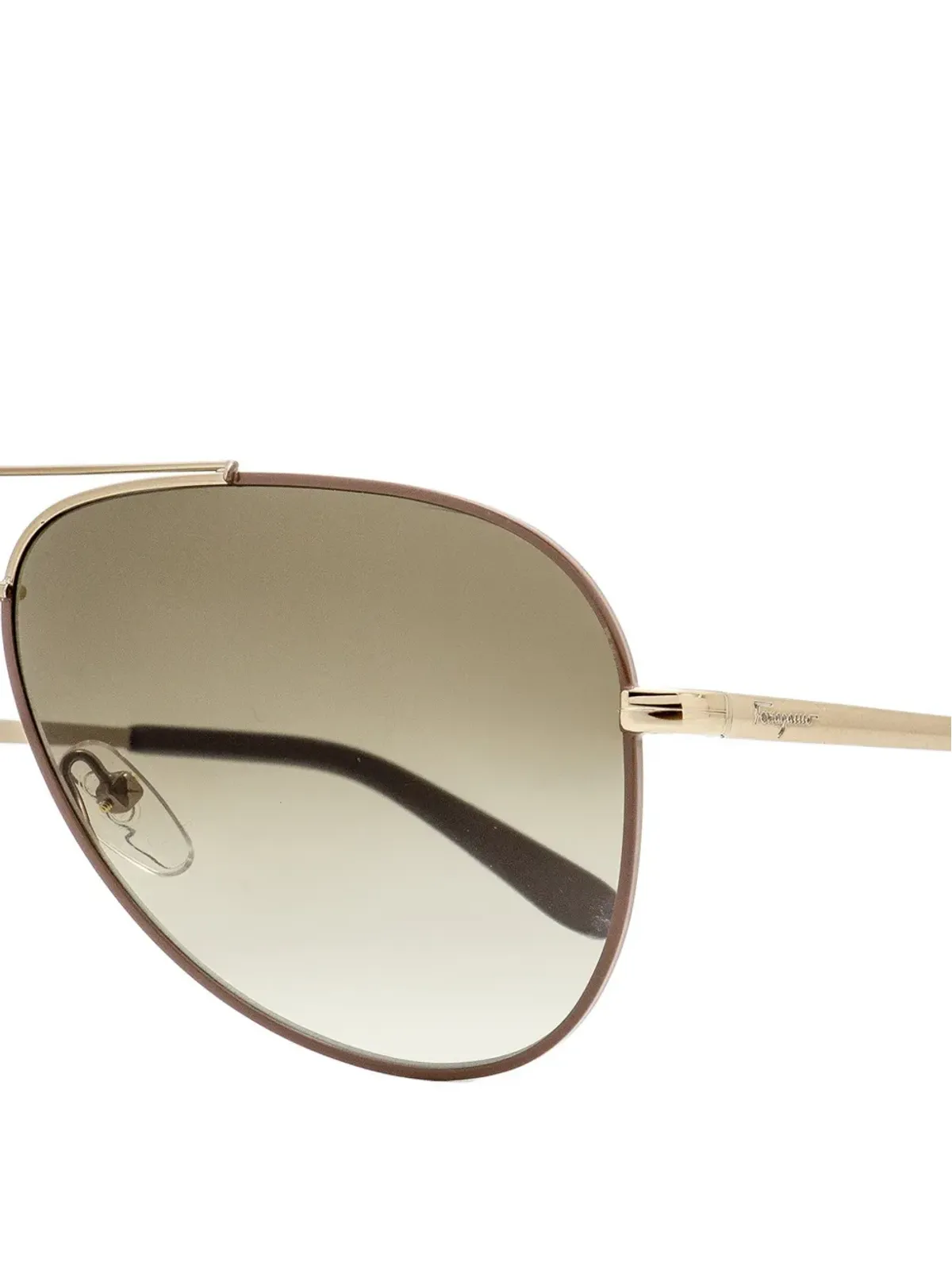 Ferragamo Eyewear ダブルブリッジ サングラス - ブラウン - 画像2