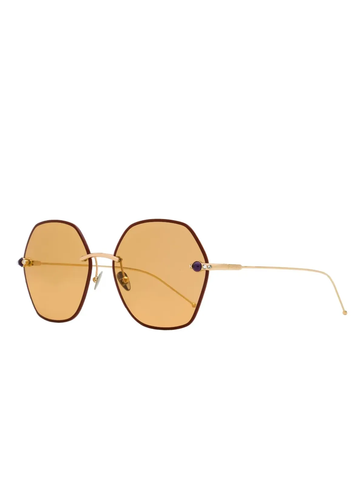 Pomellato Eyewear 六角形デザインのサングラス - ブラウン - 画像2