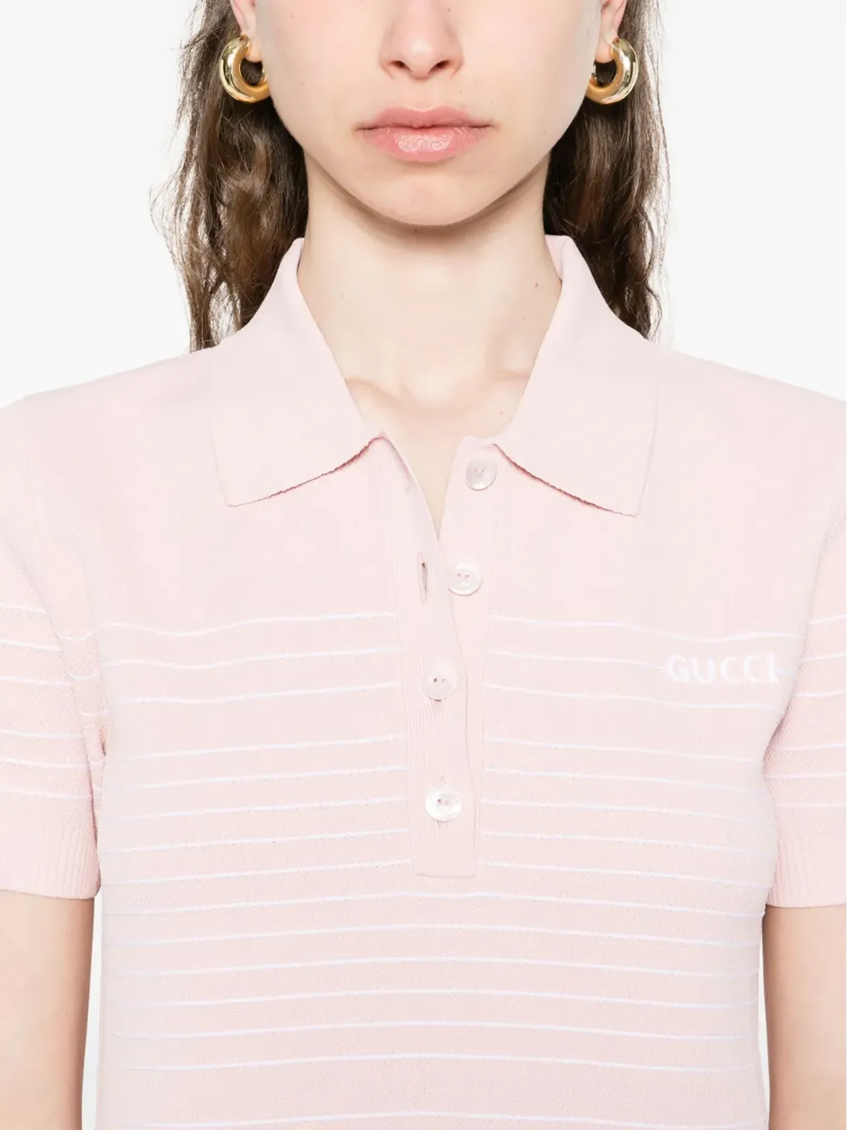 Gucci ストライプディテールのミニドレス - 画像5