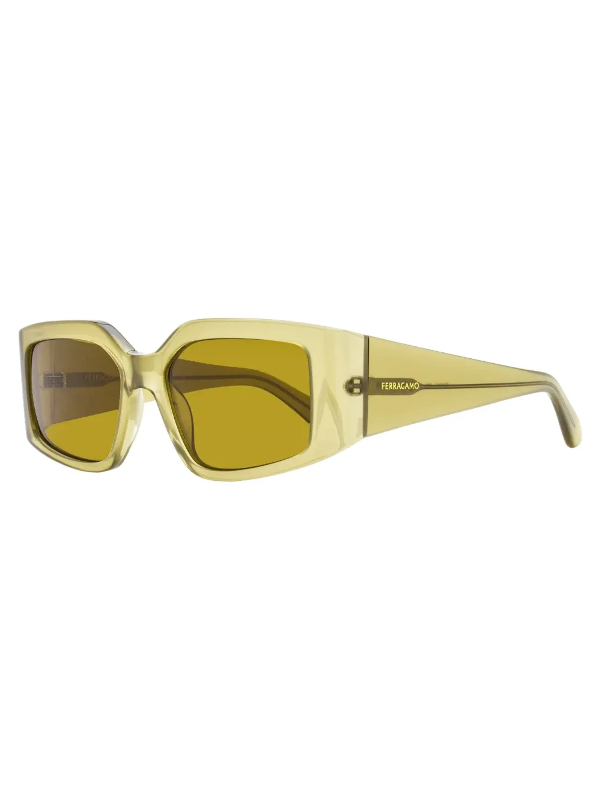 Ferragamo Eyewear 1101 レクタングルフレーム サングラス グリーン - 画像3