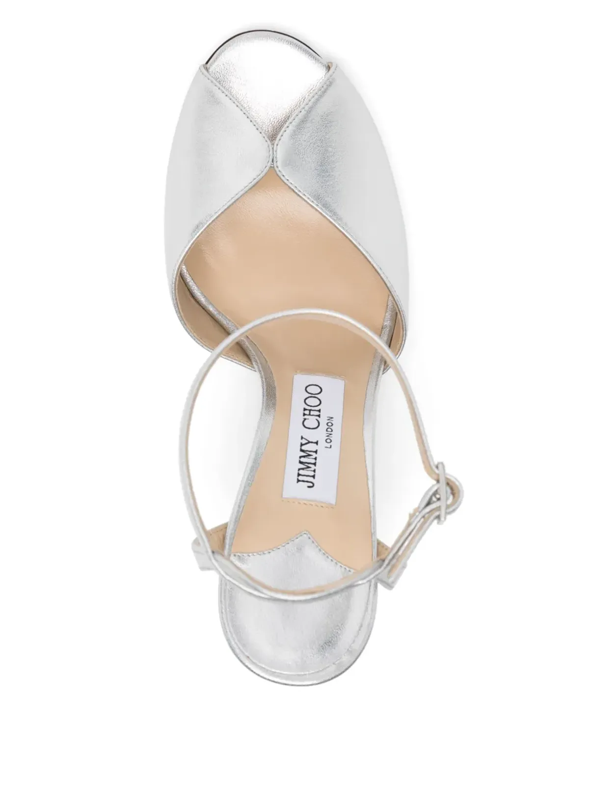 Jimmy Choo Sacora レザー ヒールサンダル - シルバー - 画像4