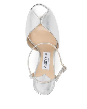 Jimmy Choo Sacora レザー ヒールサンダル - シルバー - サムネイル4