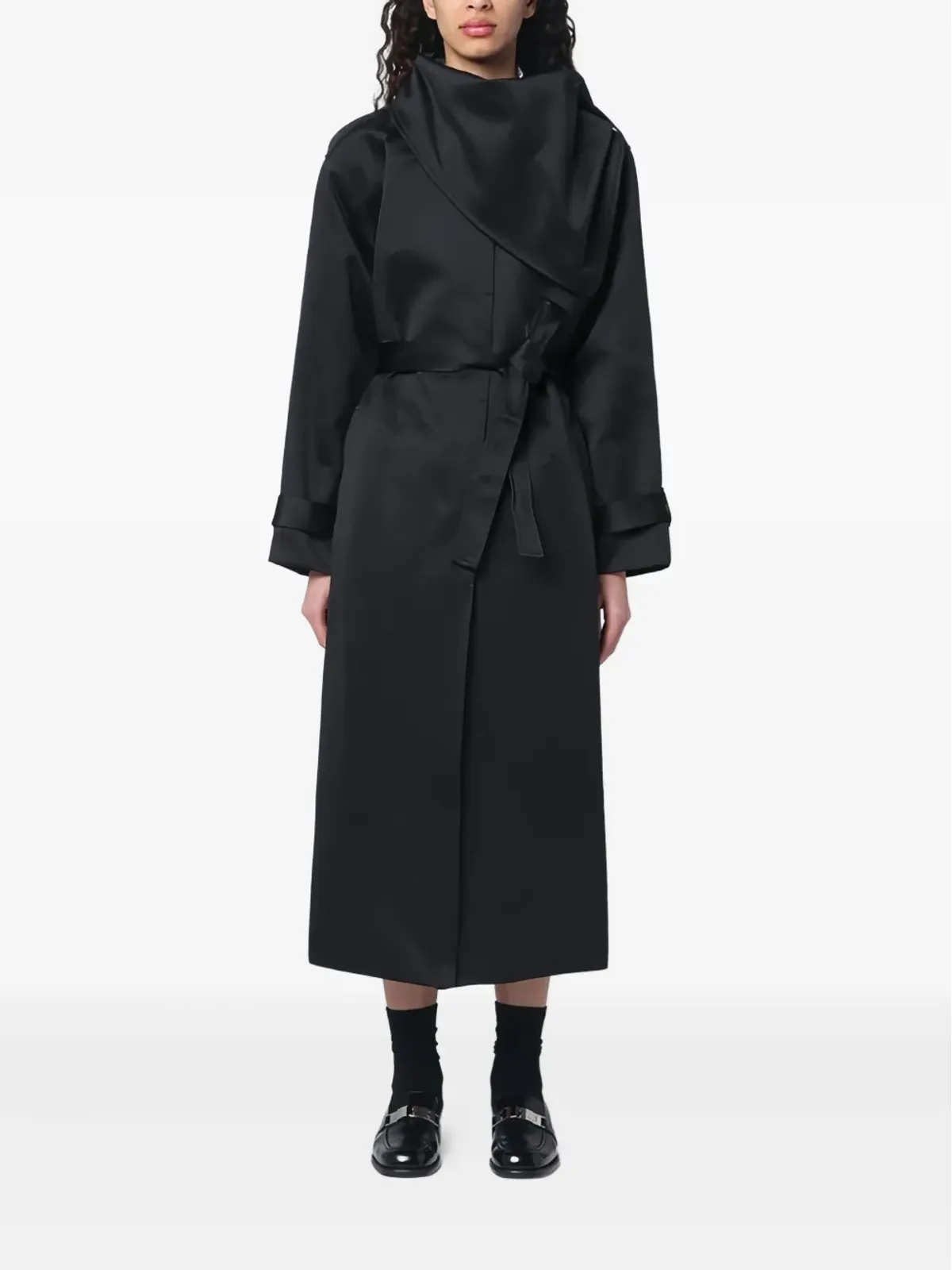 The Garment アシンメトリック トレンチコート ブラック - 画像2