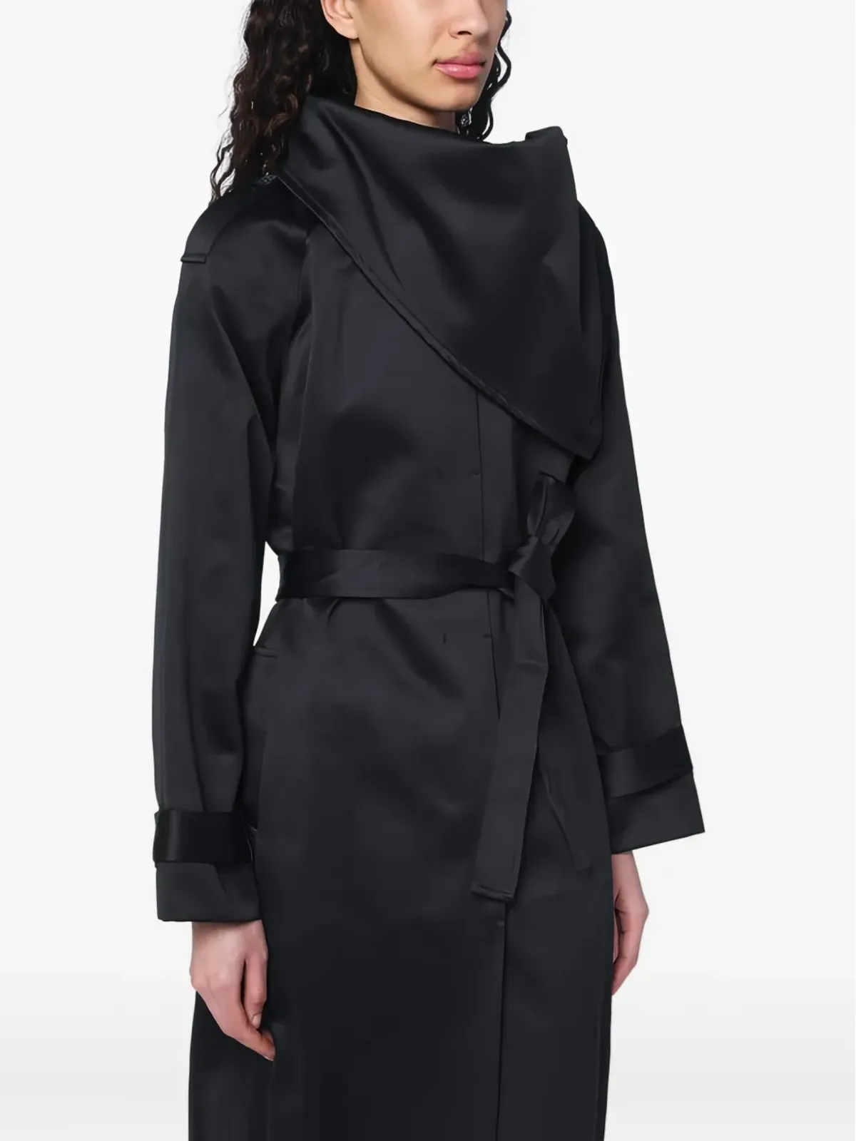 The Garment アシンメトリック トレンチコート ブラック - 画像4
