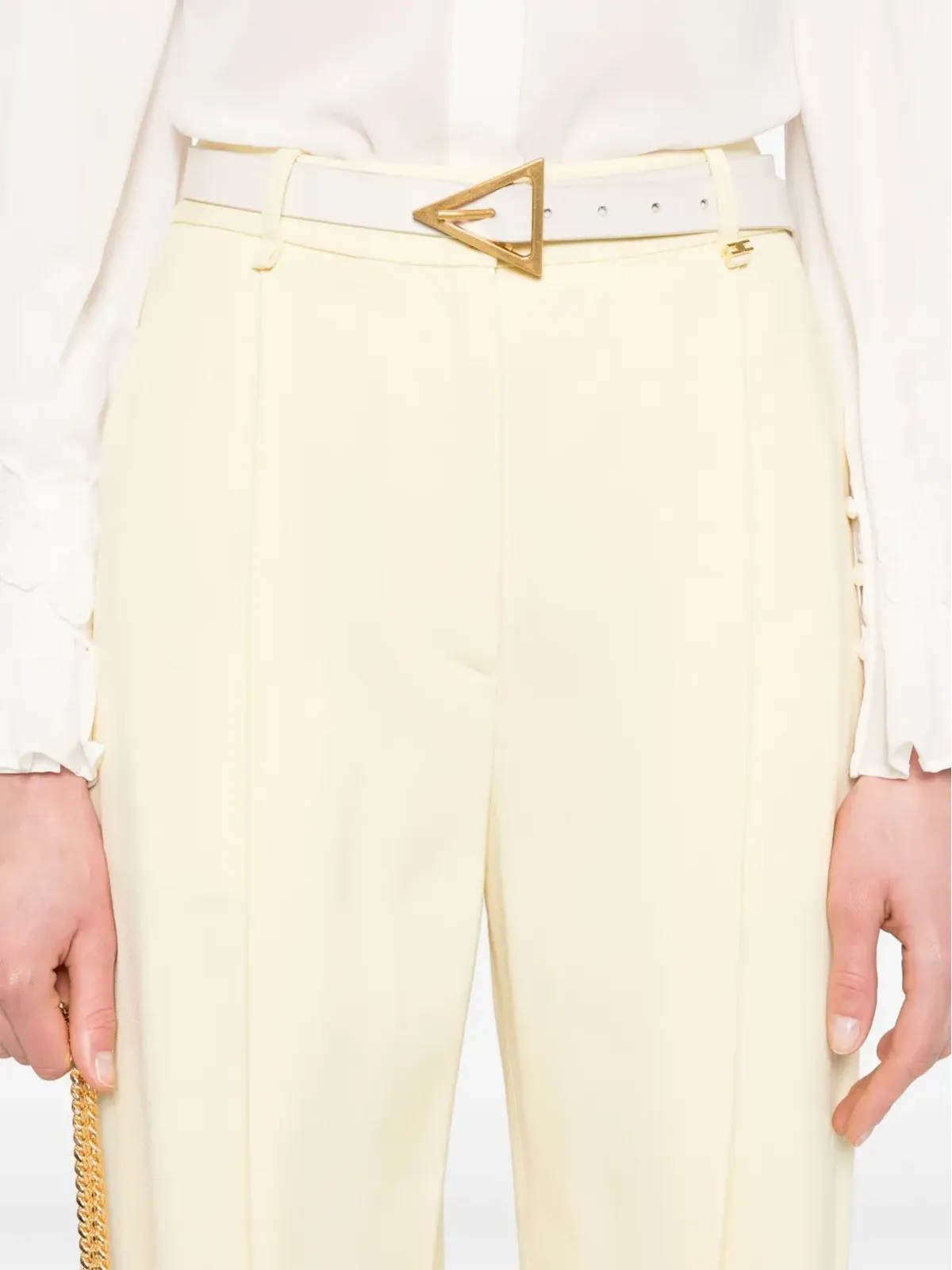 Elisabetta Franchi プリーツパンツ - イエロー - 画像5