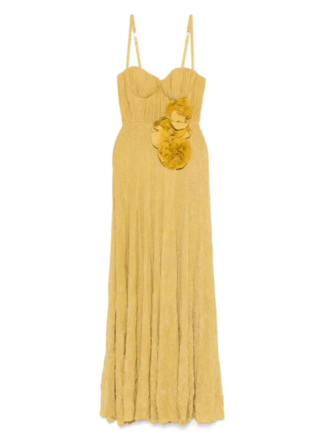 Elisabetta Franchi Elisabetta Franchi 花柄アップリケ ドレス - イエローの商品画像