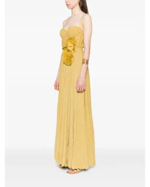 Elisabetta Franchi 花柄アップリケ ドレス - イエロー - サムネイル3