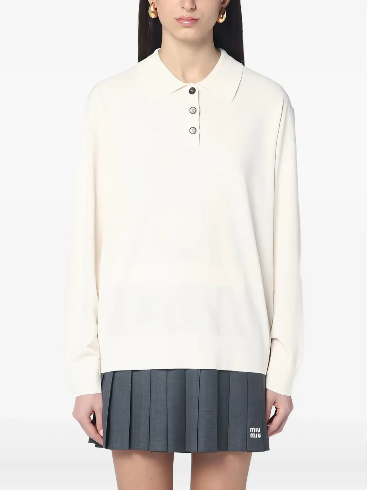 The Garment ロングスリーブポロシャツ - ベージュ - 画像1