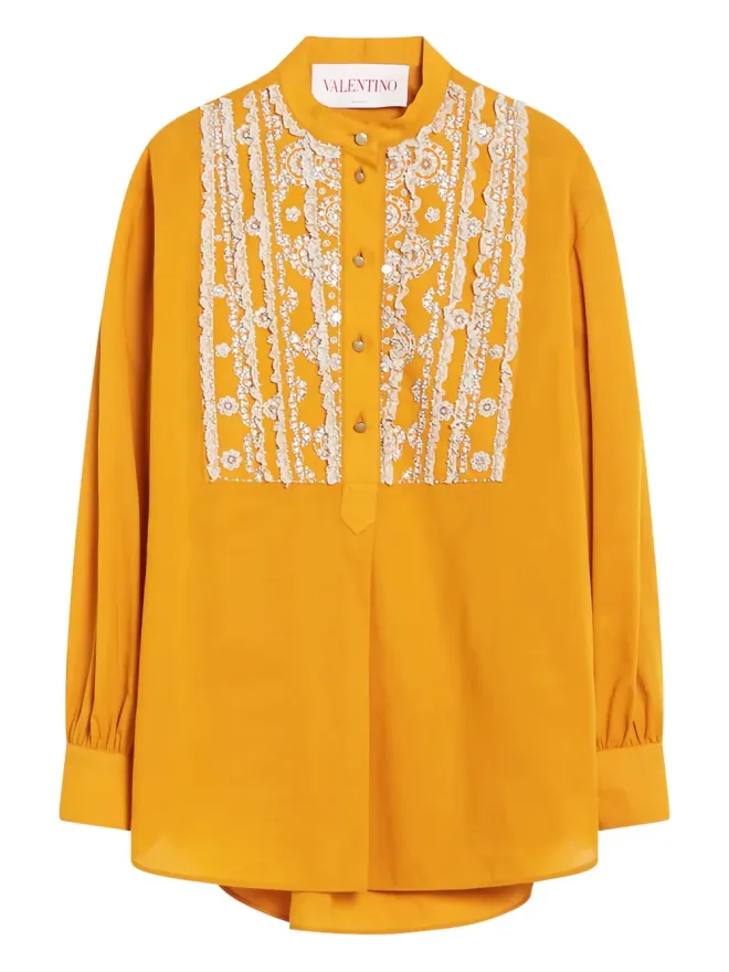 Valentino Garavani Valentino Garavani レース装飾シャツの商品画像