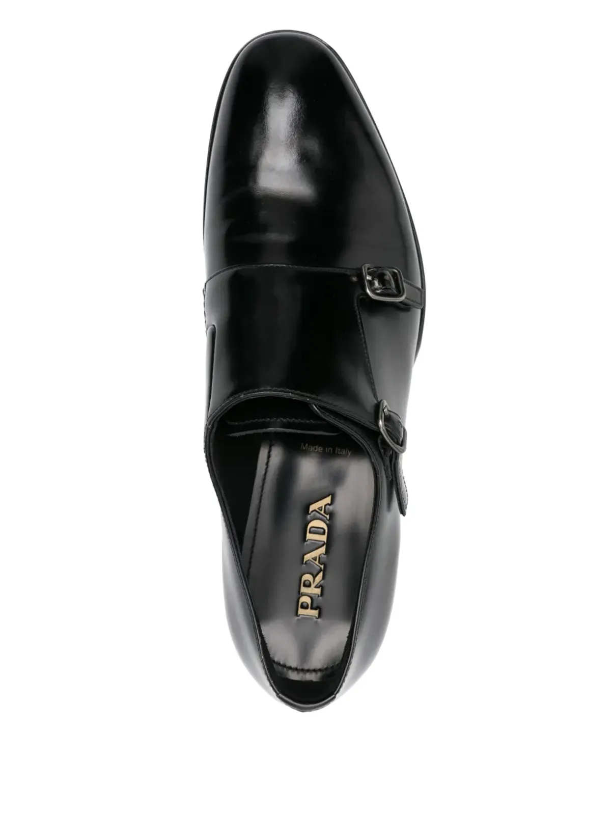 Prada ビンテージ パテント・モンクシューズ ブラック - 画像4