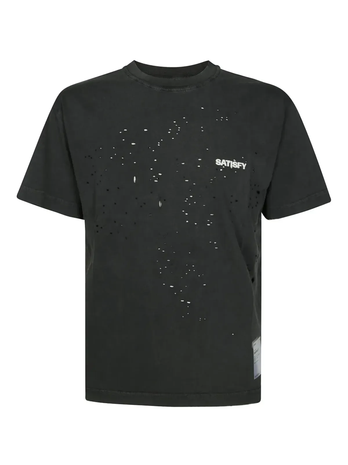 Satisfy リップドディテールTシャツ ブラック - 画像1
