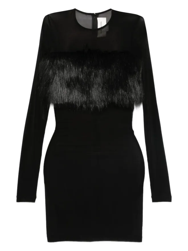 Burc Akyol Burc Akyol フェイクファー トリム付きミニドレスの商品画像