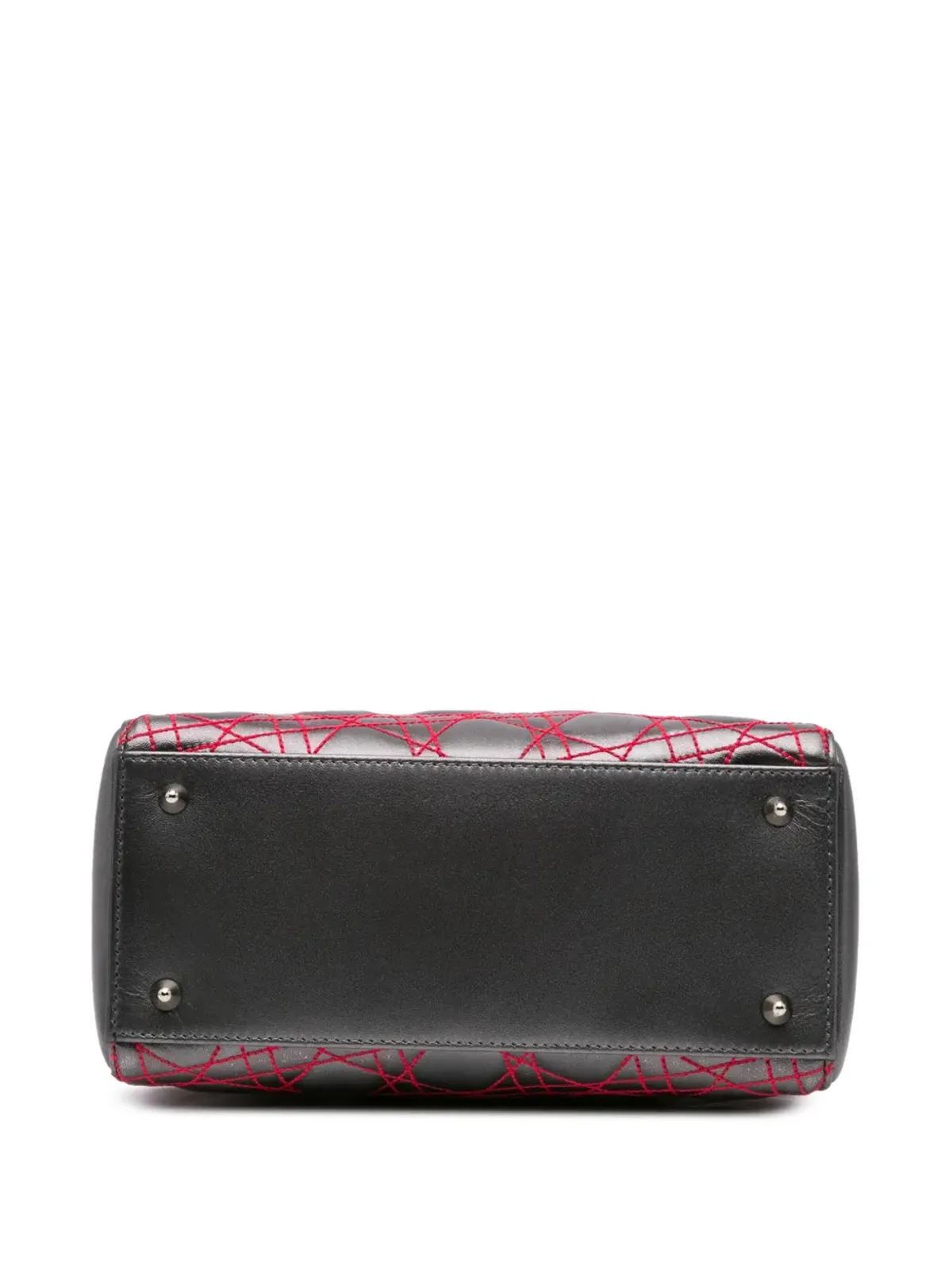 Christian Dior ビンテージ 2011 Anselm Reyle ミディアムサイズ メタリックラムスキン カナージュ レディ ディオール サッチェル グレー - 画像3