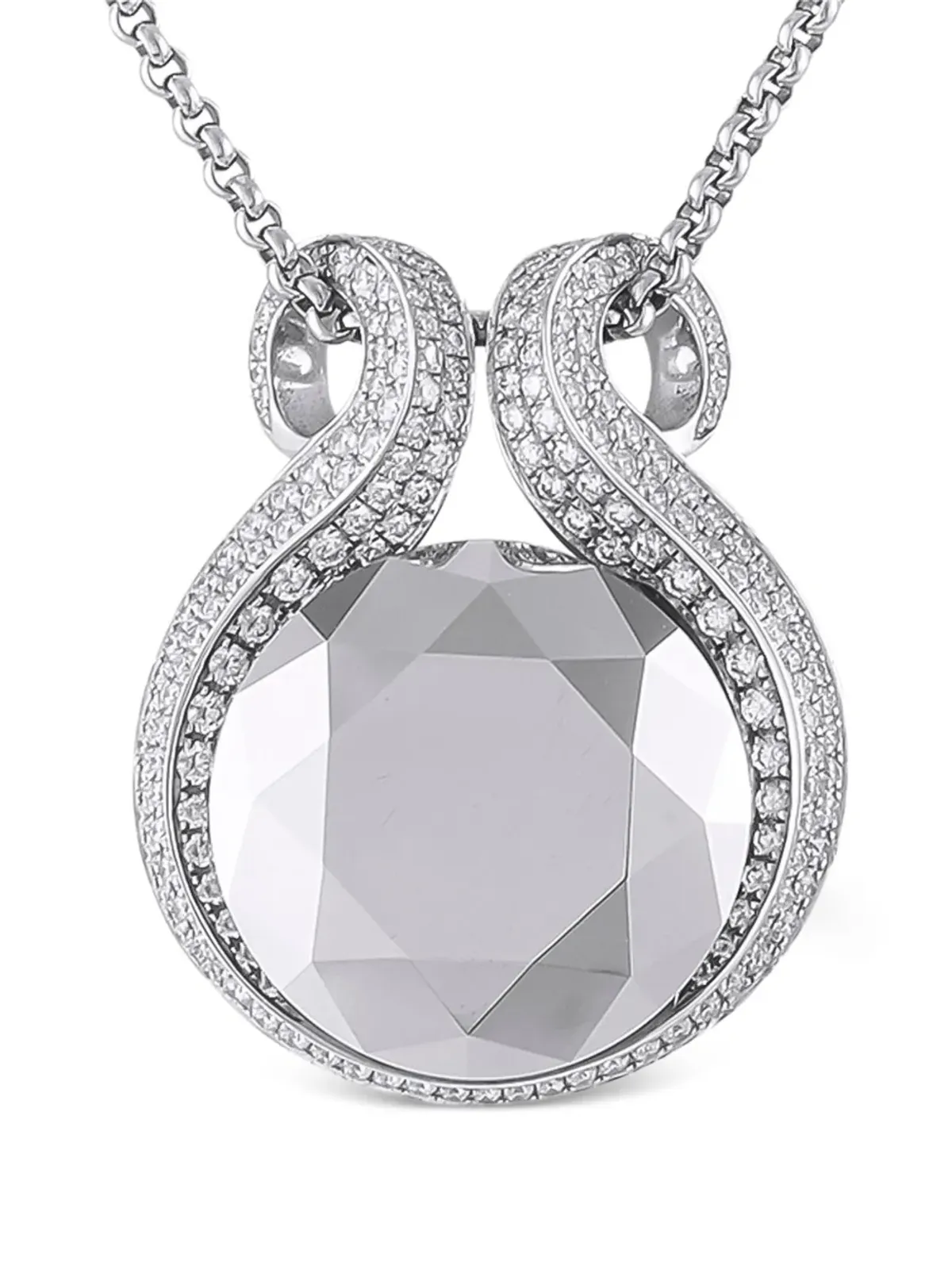 Chopard Pre-Owned 18Kホワイトゴールド ダイヤモンドとヘマタイト ペンダントネックレス - シルバー - 画像2