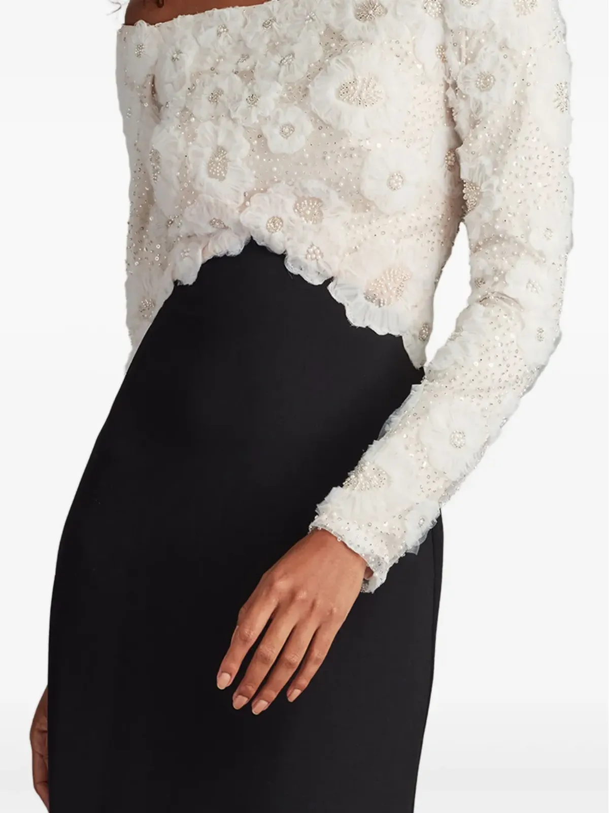 Tadashi Shoji レースインセット マキシドレス - White - 画像4