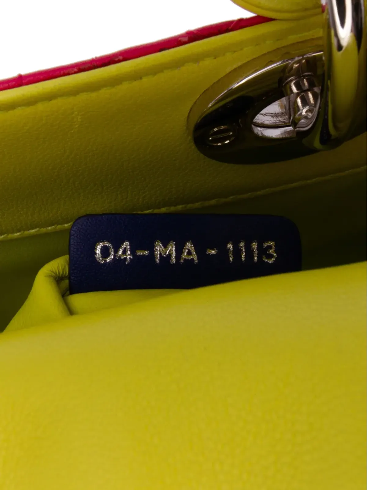 Christian Dior ビンテージ 2013 ミニ トリカラー ラムスキン カナージュ Lady Dior サッチェル - 画像5