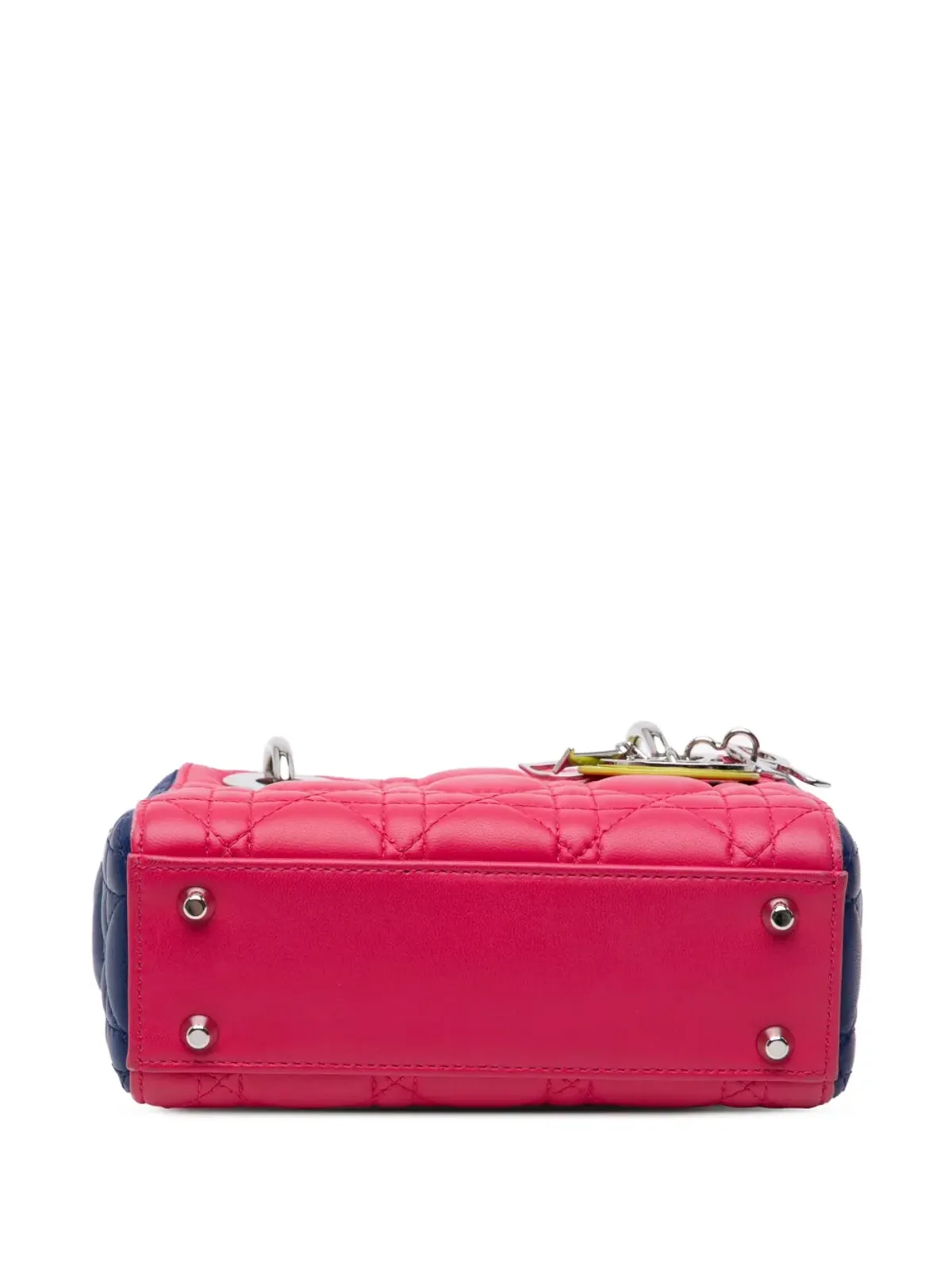 Christian Dior ビンテージ 2013 ミニ トリカラー ラムスキン カナージュ Lady Dior サッチェル - 画像3