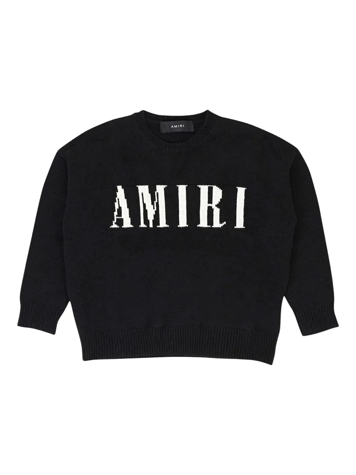 AMIRI KIDS ロゴ入りインターシャセーター - 画像1