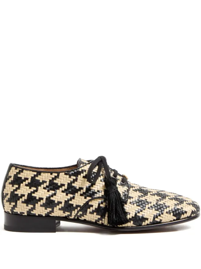 Valentino Garavani Valentino Garavani タッセルディテール ハウンドトゥース ダービーシューズの商品画像