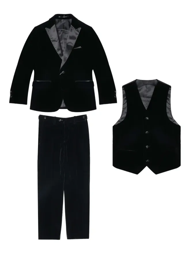 ROMANO KIDS ROMANO KIDS ベルベット3ピーススーツ ブラックの商品画像